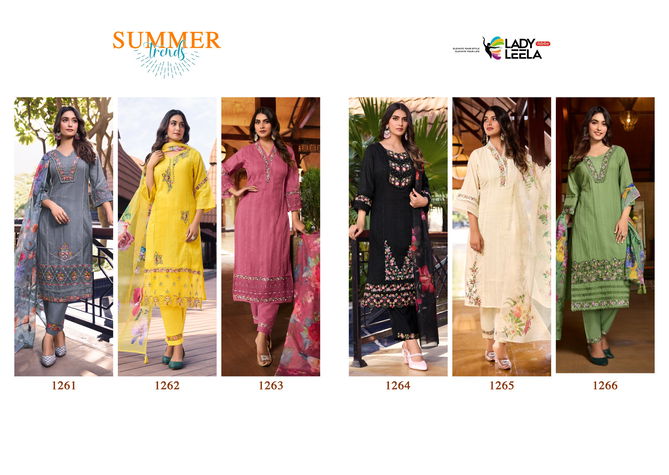 Summer Trends By Lady Leela Pure Cotton Embroidery Kurti With Bottom Dupatta Wholesale Price In Surat